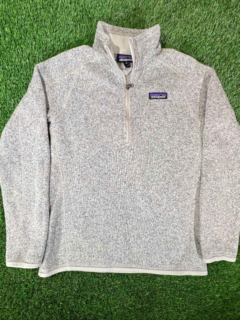 Patagonia Better Sweater Womens XS 1/4 Zip Fleece Pullover Logo Hiking cream